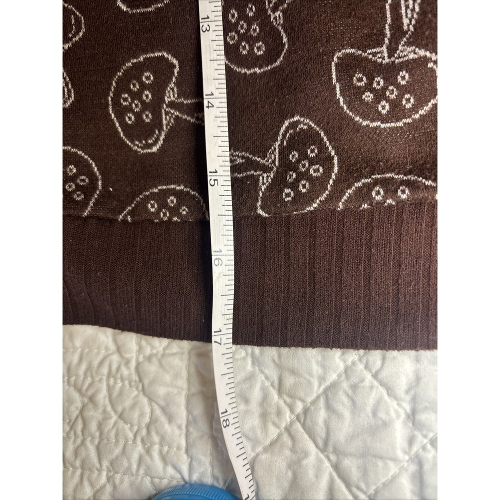 Mixed Threads LA Brown Mushroom Print V-Neck Sleeveless Sweater Vest Small - Picture 7 of 7